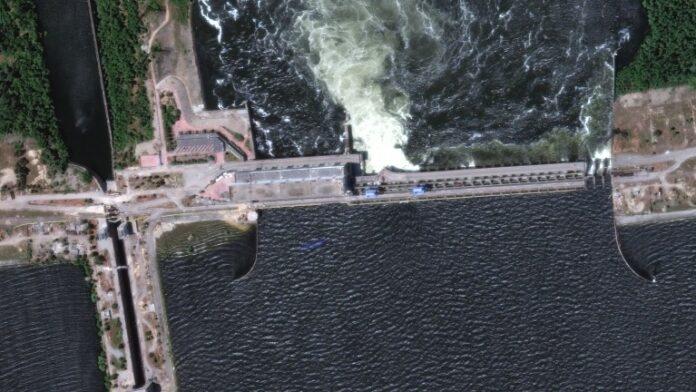 Critical dam on the Dnipro River destroyed near Kherson, southern Ukraine