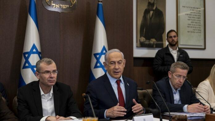 Weekly cabinet meeting at the prime minister's office in Jerusalem