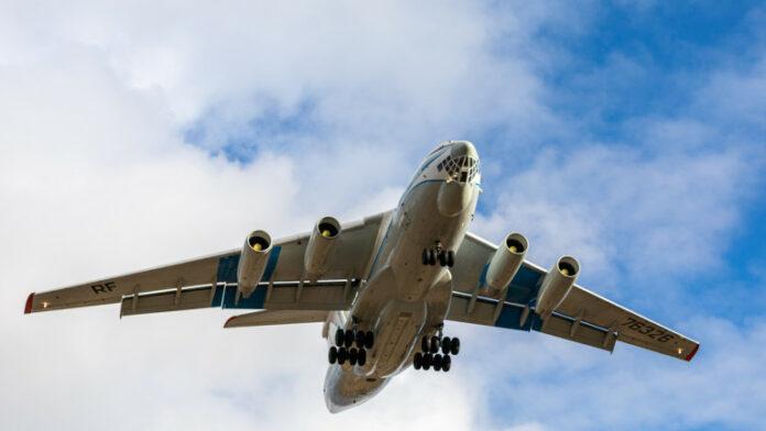 Russia Air Force Ilyushin IL 76TD Registration RF 76326 Plane take off or landing in Sheremetyevo International Airport Army military concept Moscow region, Russia October 28, 2019