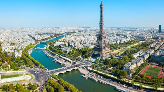 Eiffel Tower aerial view, Paris