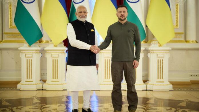 Ukrainian President Zelensky meets Indian Prime Minister Modi in Kyiv