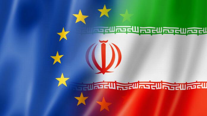 Europe and Iran flag